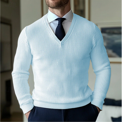 Mænds V-hals Sweater Klassisk Stil 3