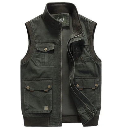 Mænds Vintage Vest med Flere Lommer 0