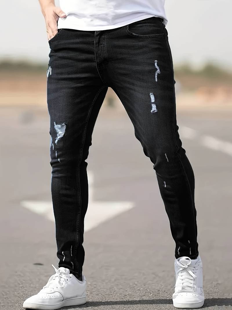 Mænds Gescheurde Jeans Casual Denim-6
