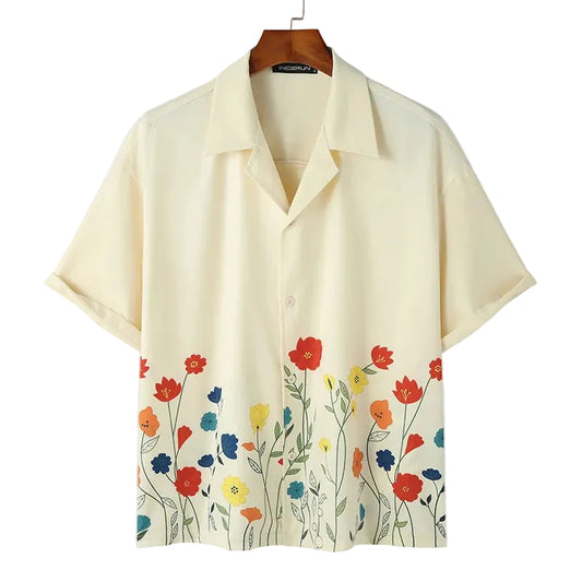 Men's Button Up Shirt Floral Design 0