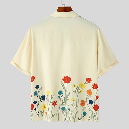 Men's Button Up Shirt Floral Design 5
