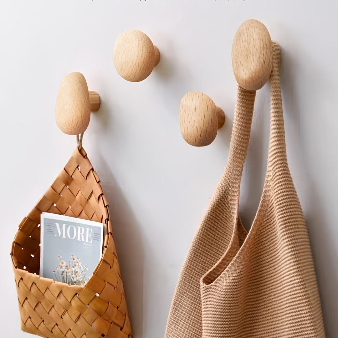 Minimalistisk Trævægkrogsæt med Småstensdesign 4