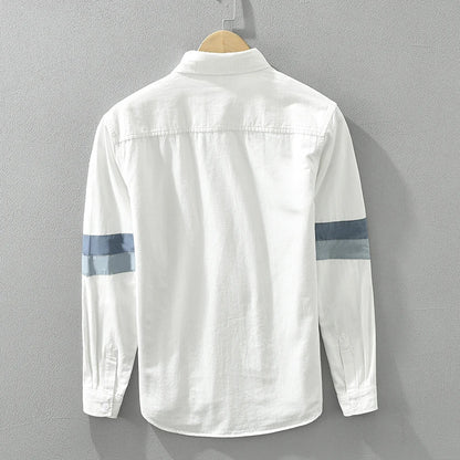 Herre Skjorte Patchwork Casual Fit Bomuld