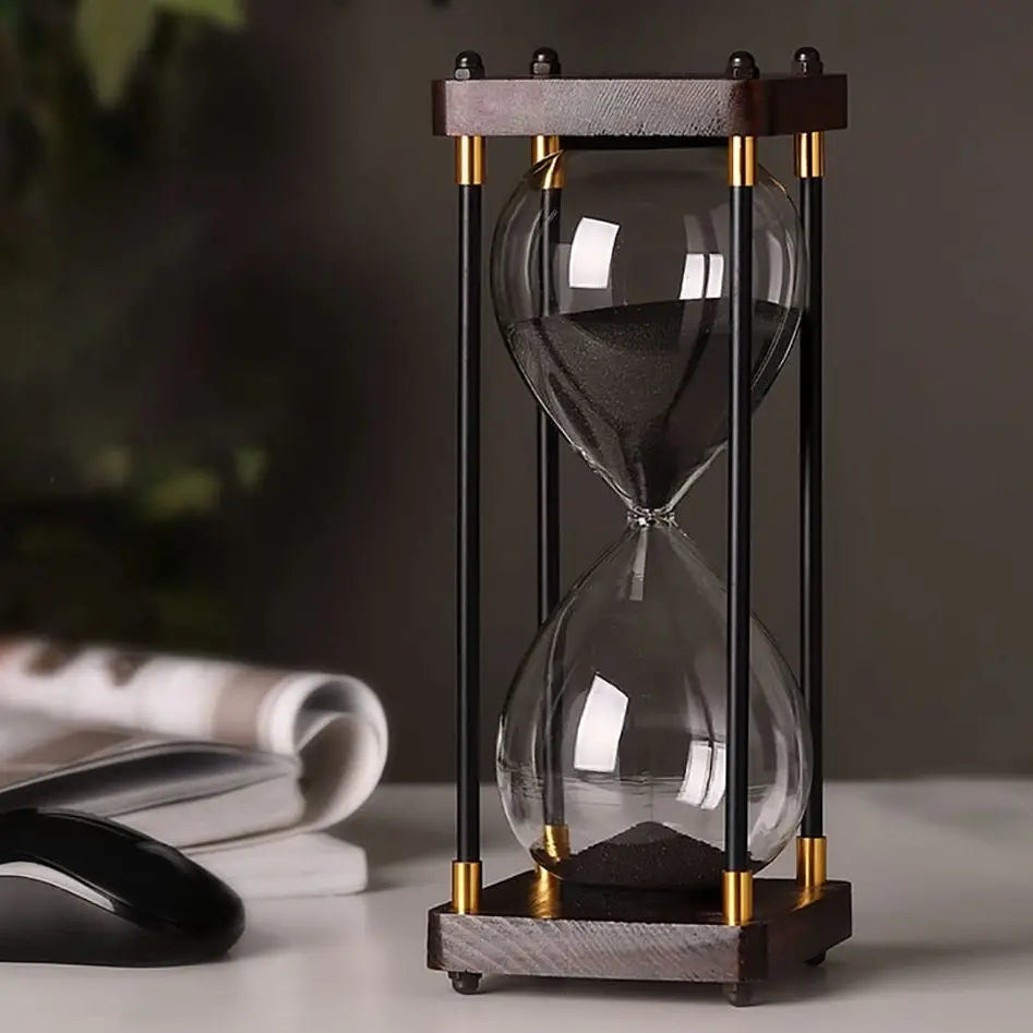 Moderne Timeglas i Træ og Metal 1