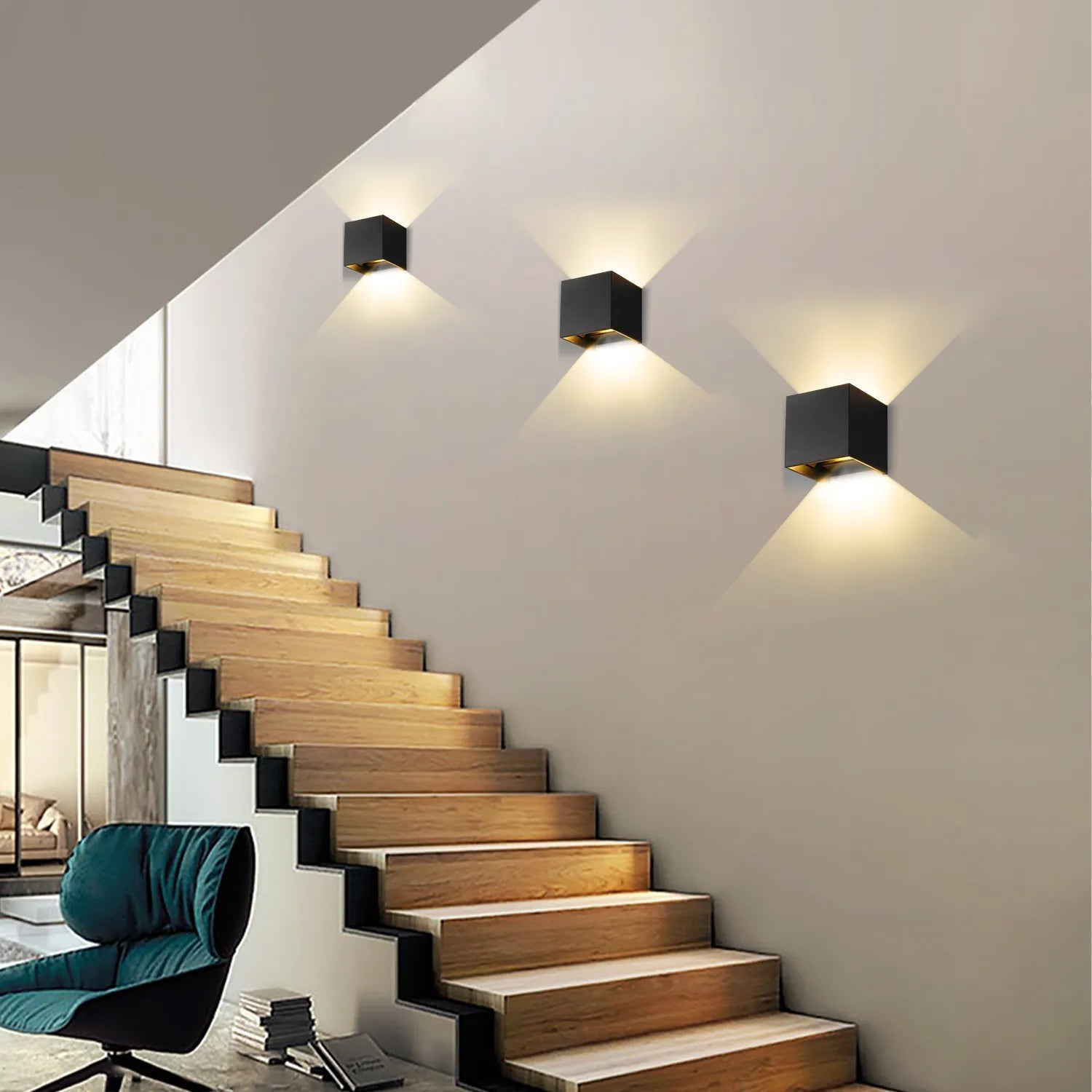 Moderne Væglampe med Bevægelsessensor Kubedesign 0