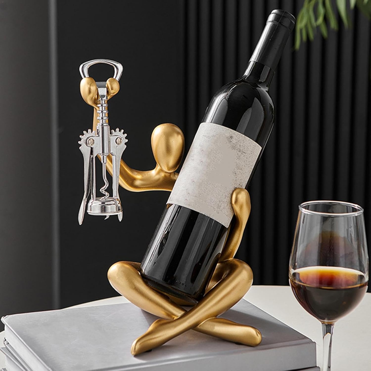 Moderne Vinholder Skulptur med Proptrækker 3