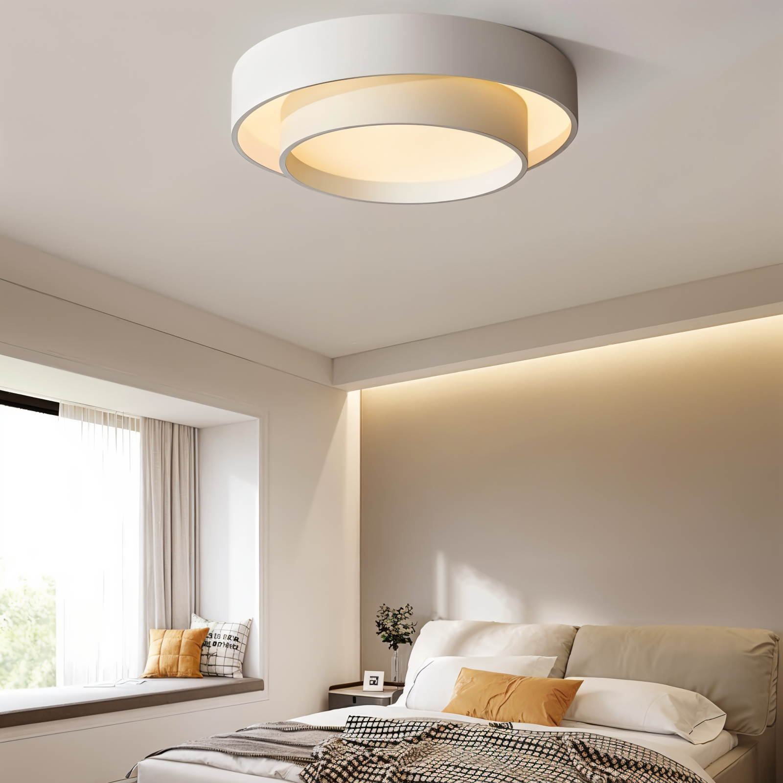 Moderne ringformet LED-loftlampe til soveværelse og stue 1
