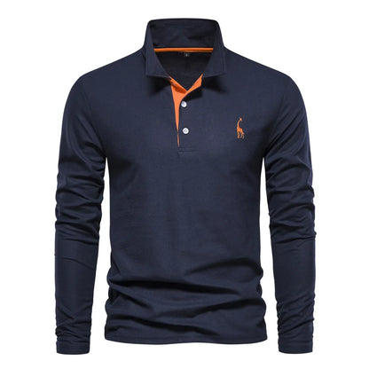 Variant image for Langærmet Polo Shirt til Mænd i Blødt 100% Bomuld-7