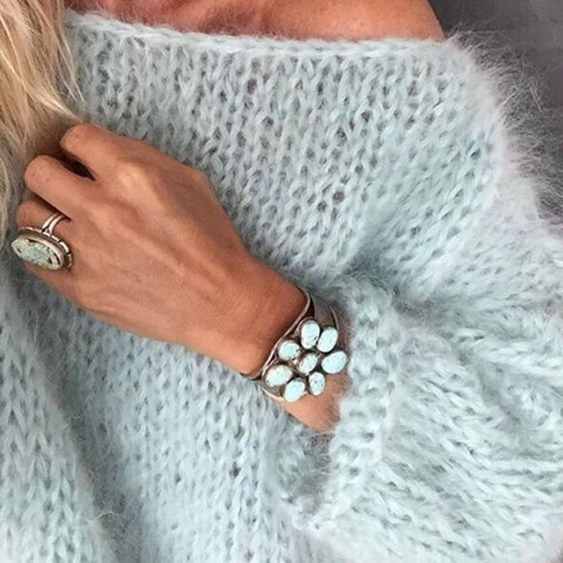 Kvinders Strikket Sweater Trendy Akryl Bomuldsblanding 3