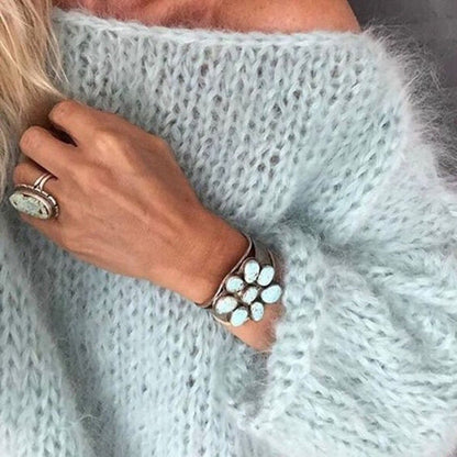 Kvinders Strikket Sweater Trendy Akryl Bomuldsblanding 3