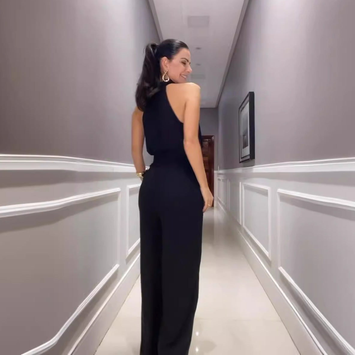 Kvinders Jumpsuit Sommer Stilig Polyester-3