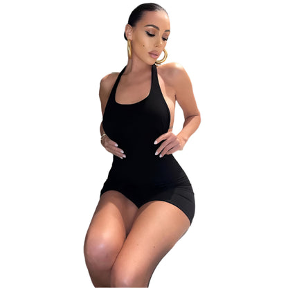 Kvinders Jumpsuit Halterneck Tætsiddende Polyester-1