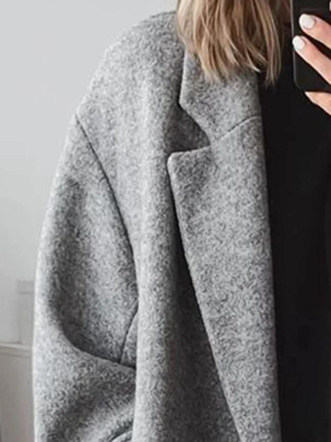 Overgangsjakke Dame Oversized Langline Frakke med Dobbeltradet Design 3