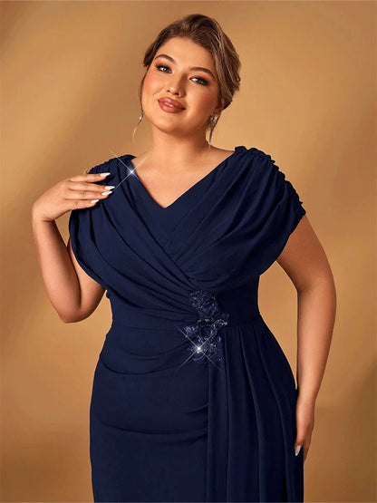 Plus Size Aftenkjole til Mor med Glitrende Detaljer 1
