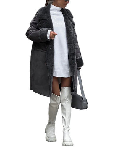 Plus Size Long Coat Classic Style 0