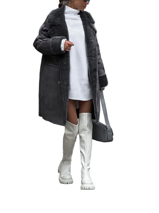 Plus Size Long Coat Classic Style 0