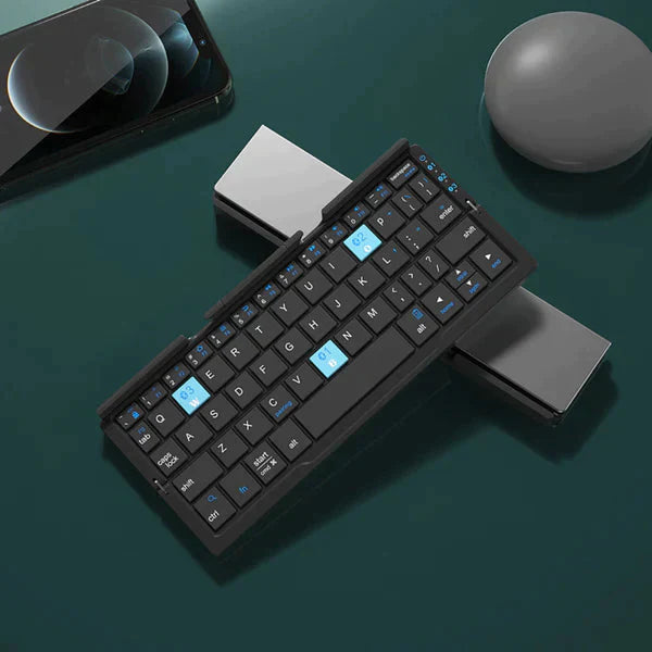 Unisex Sammenfoldelig Tastatur Sort Bluetooth Højkvalitets Plast og Metal-5