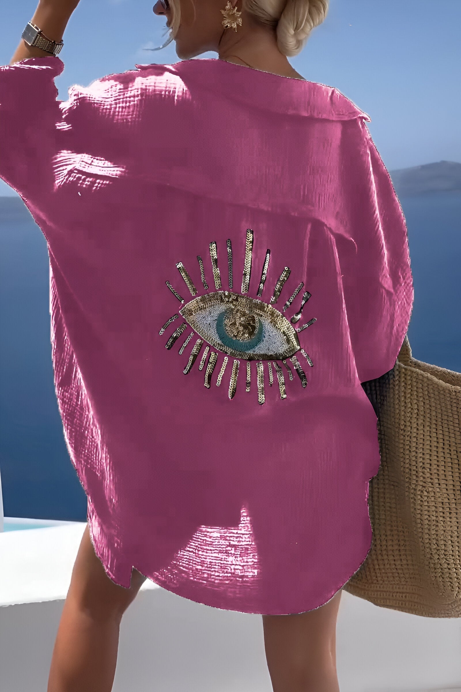 Polo Shirt Mænd Button Down med Perlemønster 9
