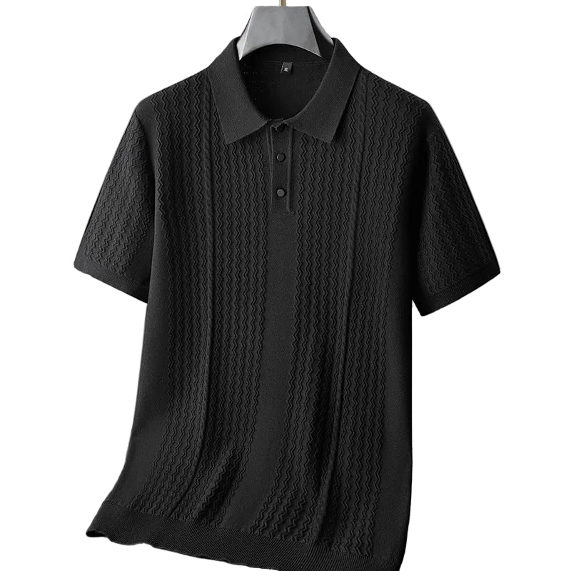 Polo Shirt Mænd Klassisk Krave Tætsiddende Pasform 0