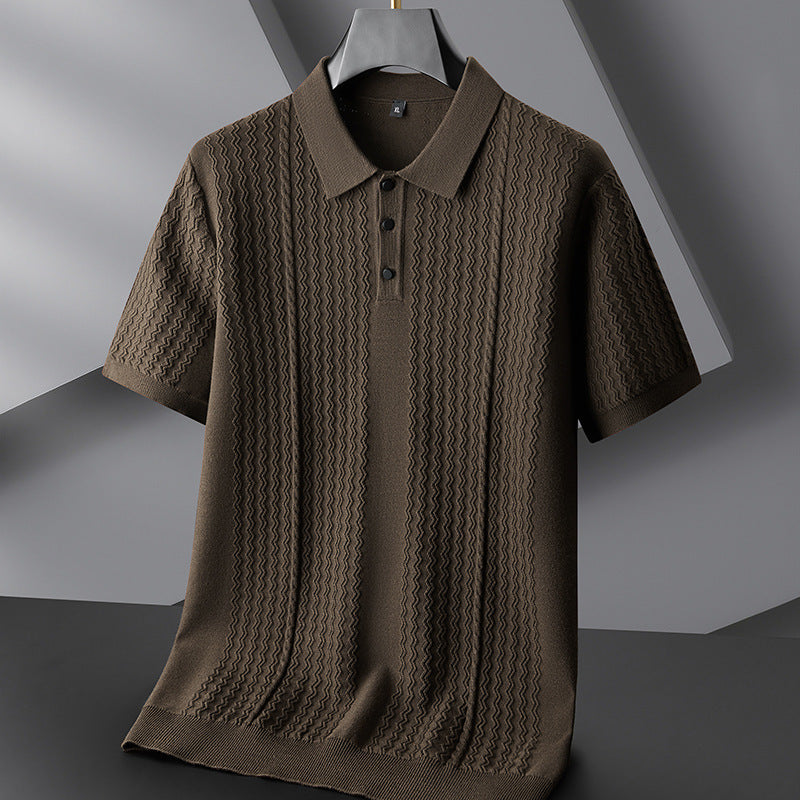 Polo Shirt Mænd Klassisk Krave Tætsiddende Pasform 2
