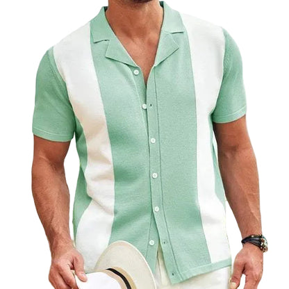 Polo Shirt Mænd Kortærmet Med Kontrastpaneler 0