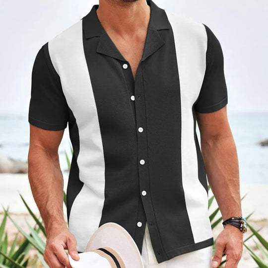Polo Shirt Mænd Kortærmet Med Kontrastpaneler 1
