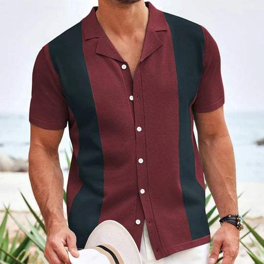 Polo Shirt Mænd Kortærmet Med Kontrastpaneler 2