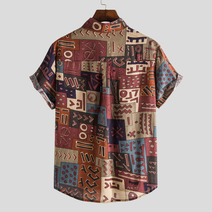 Polo Shirt Mænd Livligt Print Bomuldsblanding 1