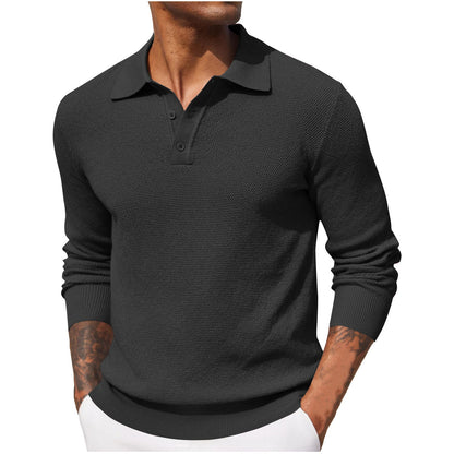 Polo Shirt Mænd med Lange Ærmer – Slank og Afslappet Stil 4