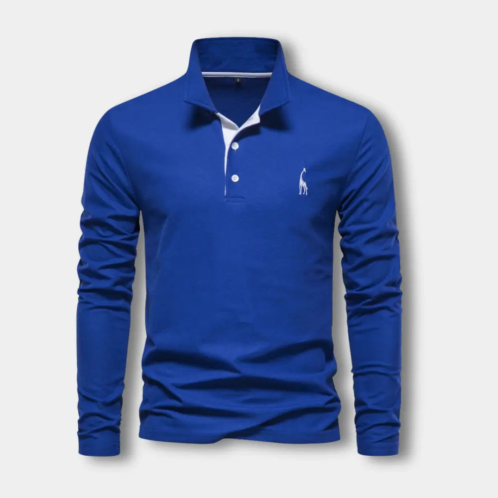 Polo Shirt Til Mænd Langærmet Med Åben Krave & Grafiske Detaljer 3