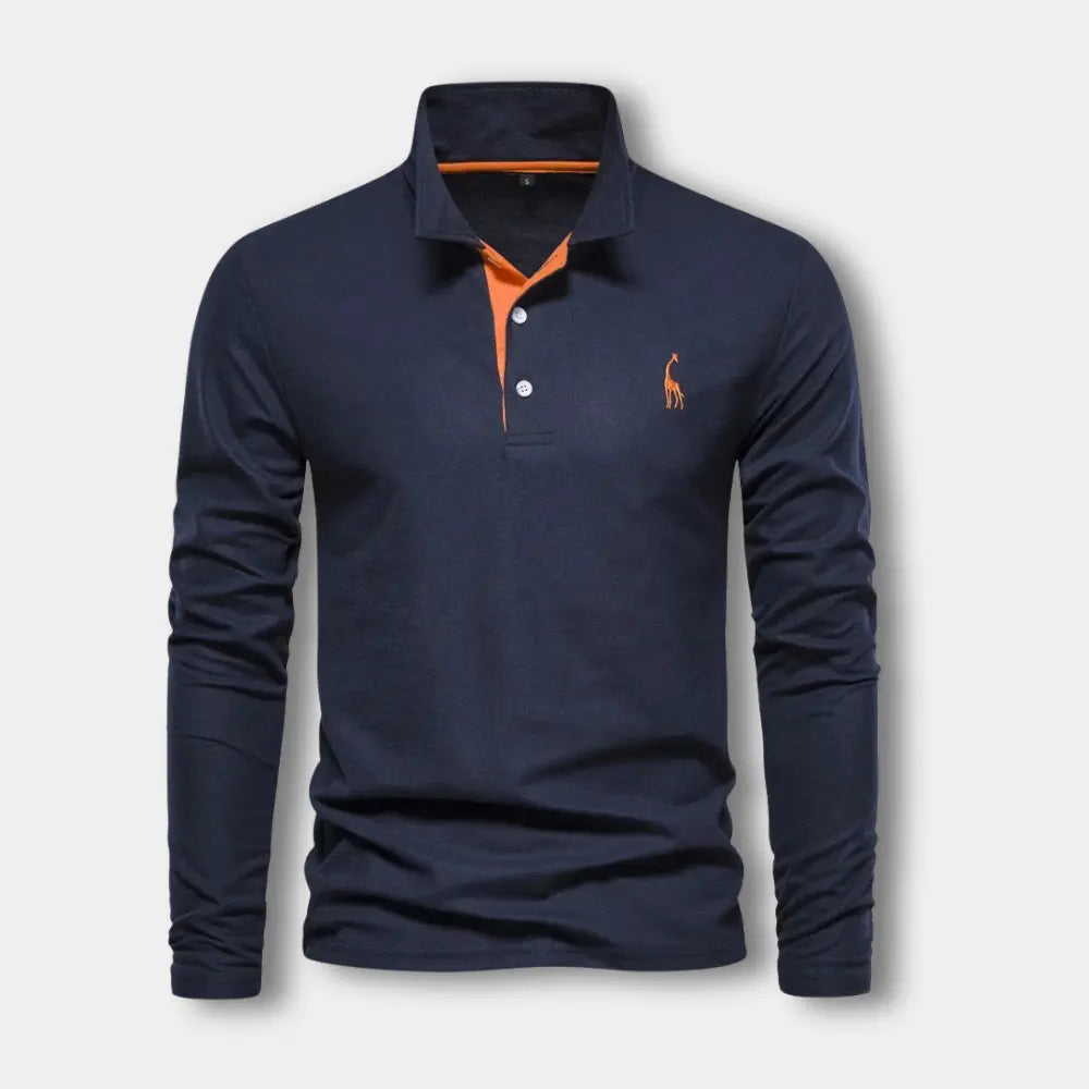 Polo Shirt Til Mænd Langærmet Med Åben Krave & Grafiske Detaljer 6
