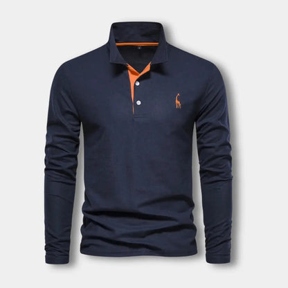 Polo Shirt Til Mænd Langærmet Med Åben Krave & Grafiske Detaljer 6