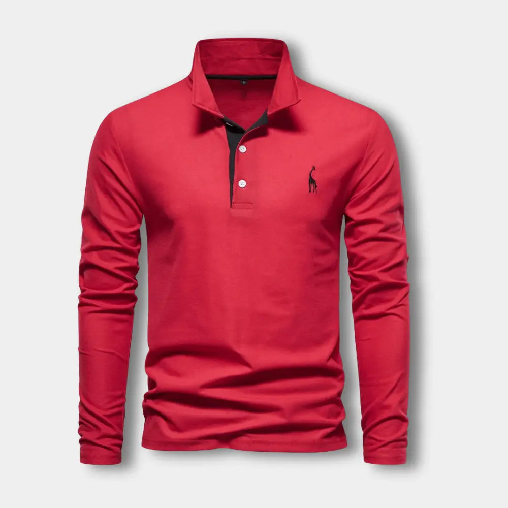 Polo Shirt Til Mænd Langærmet Med Åben Krave & Grafiske Detaljer 9