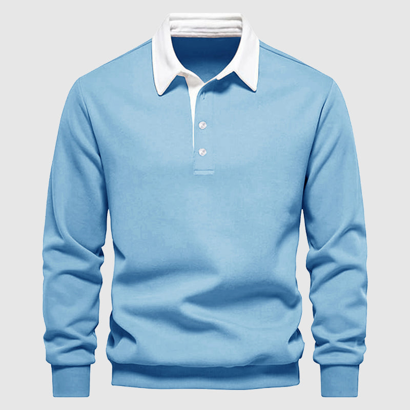 Polo Shirt Til Mænd Smart Casual Stil Med Lange Ærmer 1