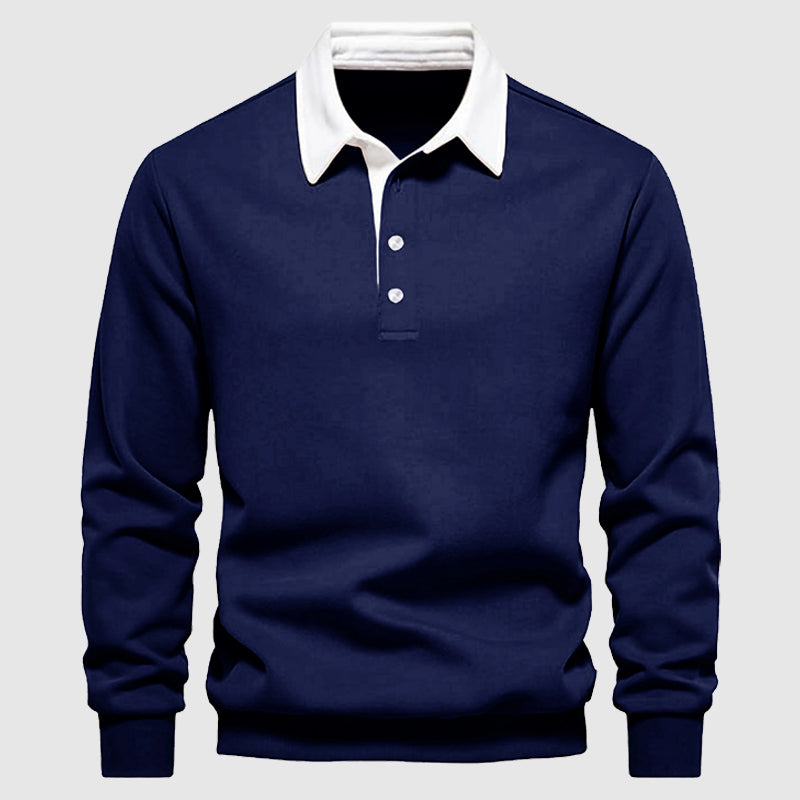 Polo Shirt Til Mænd Smart Casual Stil Med Lange Ærmer 2