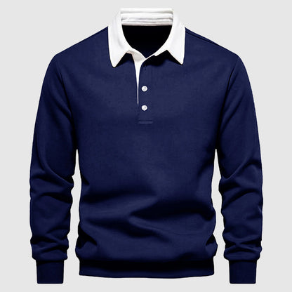 Polo Shirt Til Mænd Smart Casual Stil Med Lange Ærmer 2