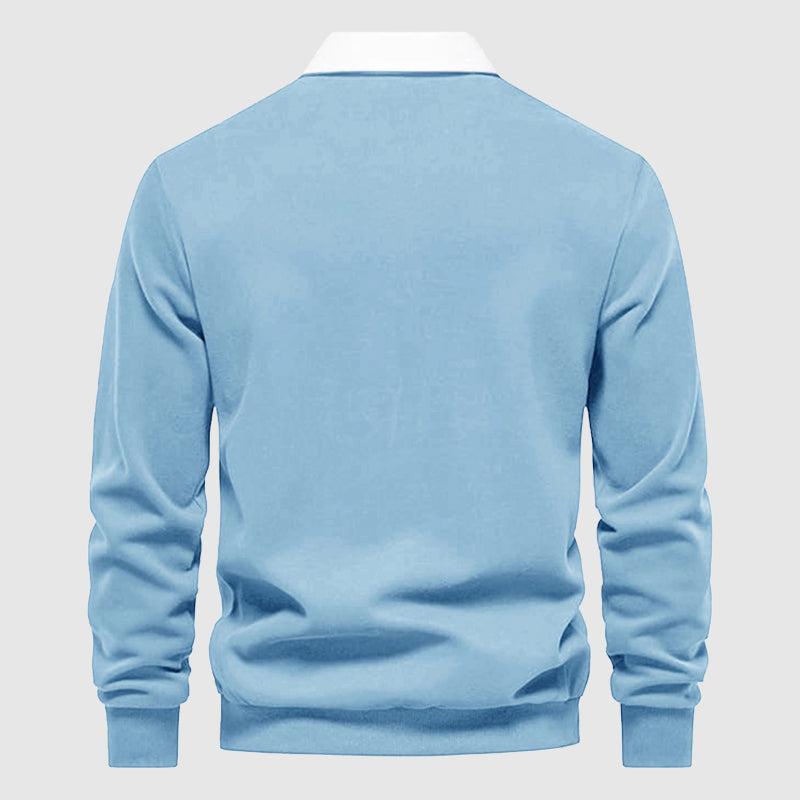 Polo Shirt Til Mænd Smart Casual Stil Med Lange Ærmer 3