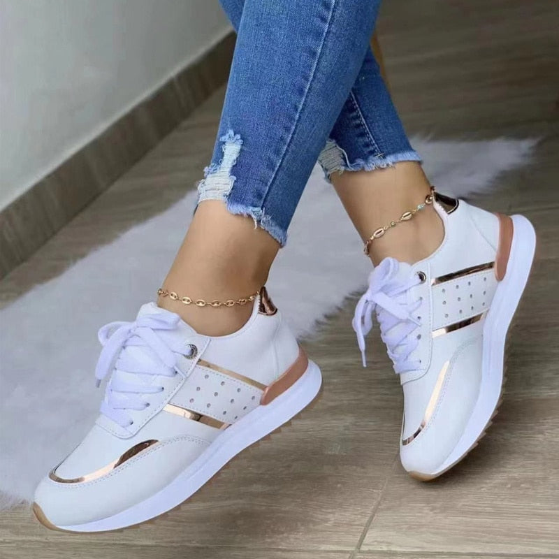 Kvinders Sneakers Komfortabel PU-Læder Letvægt Design 2