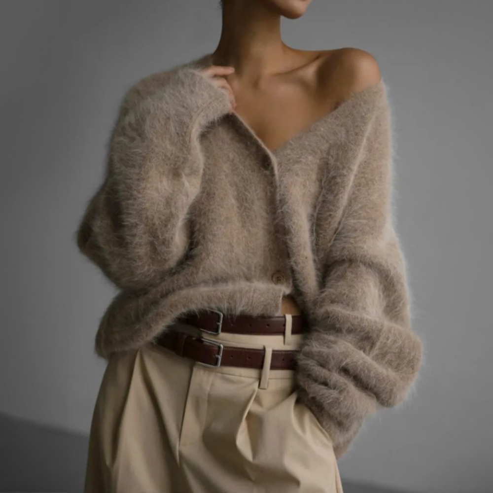 Dame Sweater Højhalset Strik Blød Akryl 2