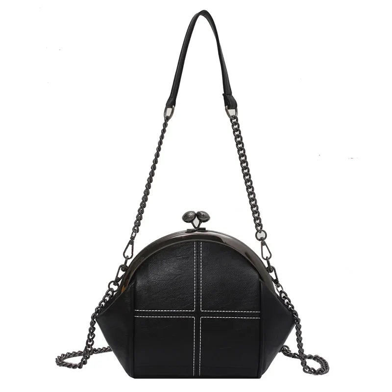Dame Crossbody Taske med Kædedetaljer PU-Læder Kompakt Design 3