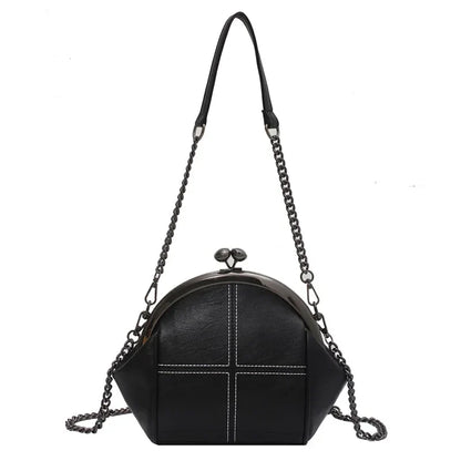 Dame Crossbody Taske med Kædedetaljer PU-Læder Kompakt Design 3