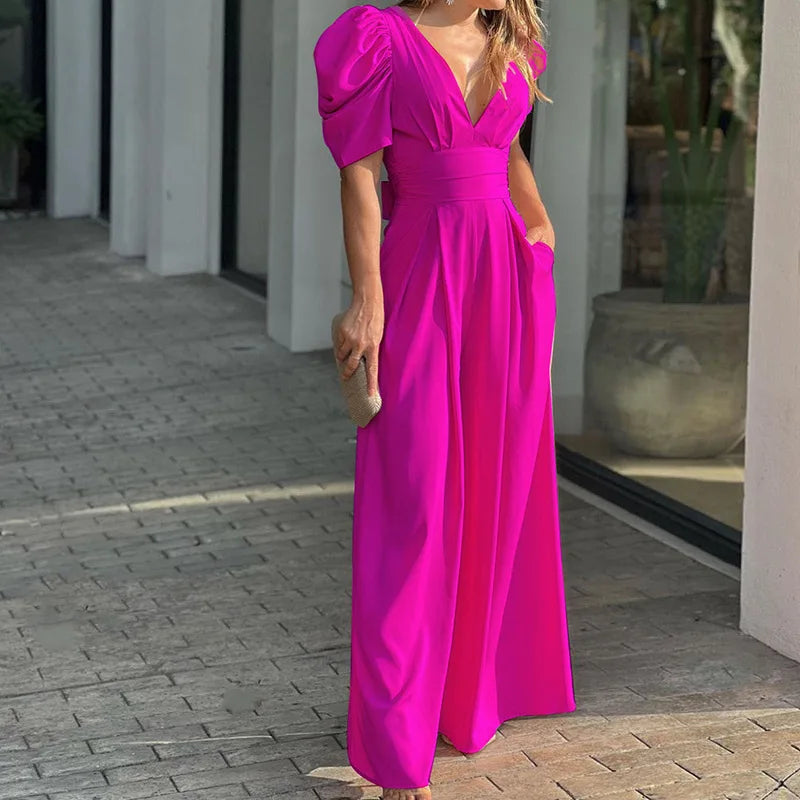Dame Jumpsuit Elegant Tidløs Blødt Materiale-5