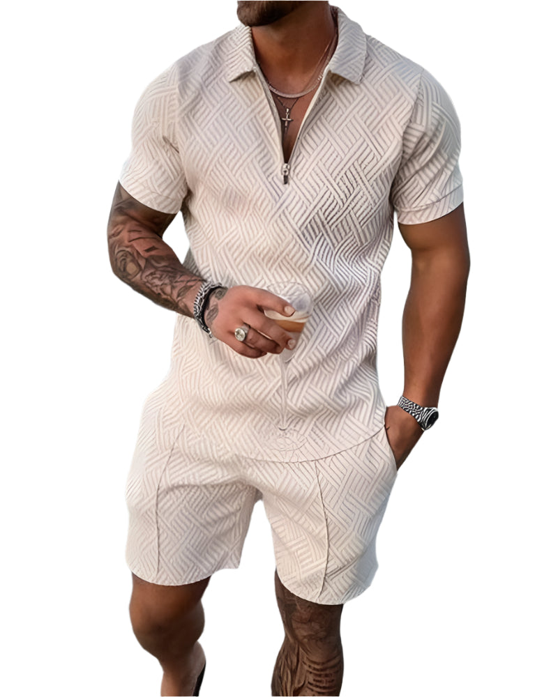 Herre Sæt T-shirt og Shorts Casual 100% Bomuld Komfortabel-1