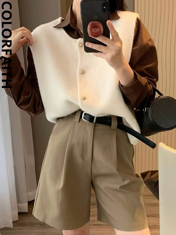 Kvinders Cardigan Klassisk Stil Med Knapper Blød Bomuldsblanding