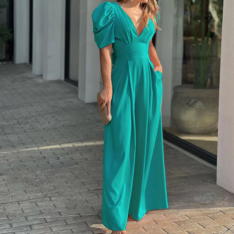 Dame Jumpsuit Elegant Tidløs Blødt Materiale-4