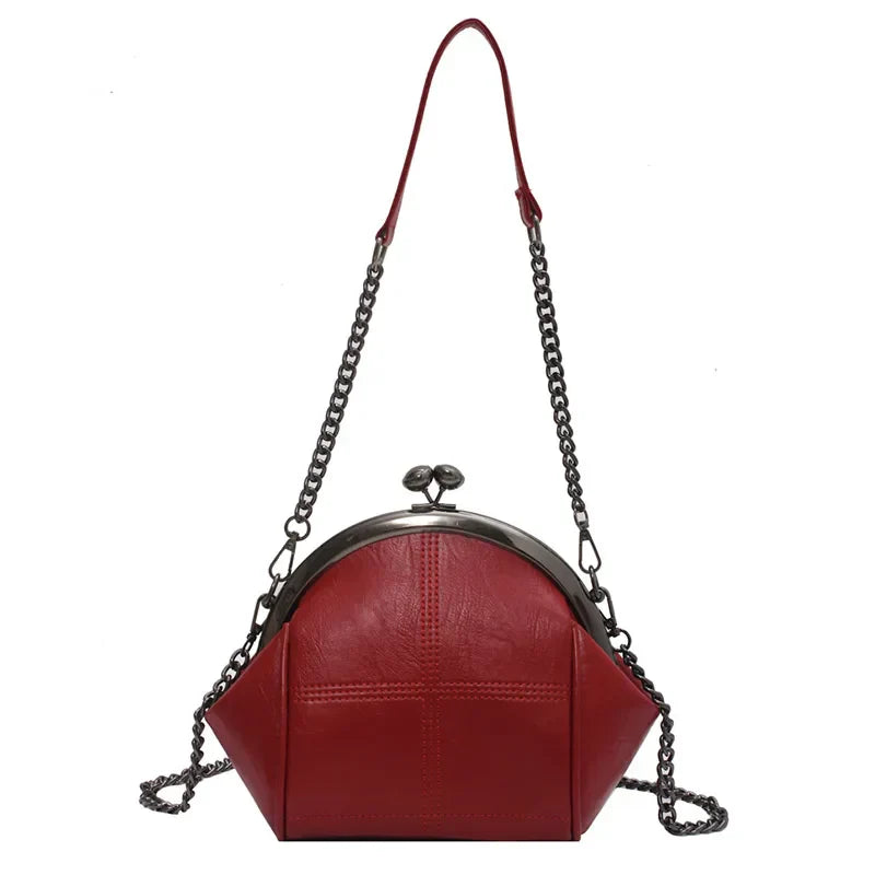 Dame Crossbody Taske med Kædedetaljer PU-Læder Kompakt Design 6
