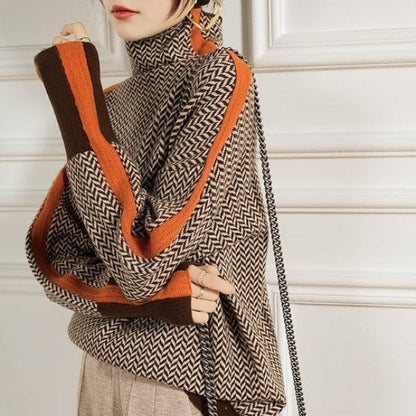 Kvinders Strikket Sweater Stribet Akryl