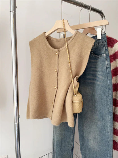 Variant image for Dame Cardigan Klassisk Stil Med Knapper Blød Bomuldsblanding-5