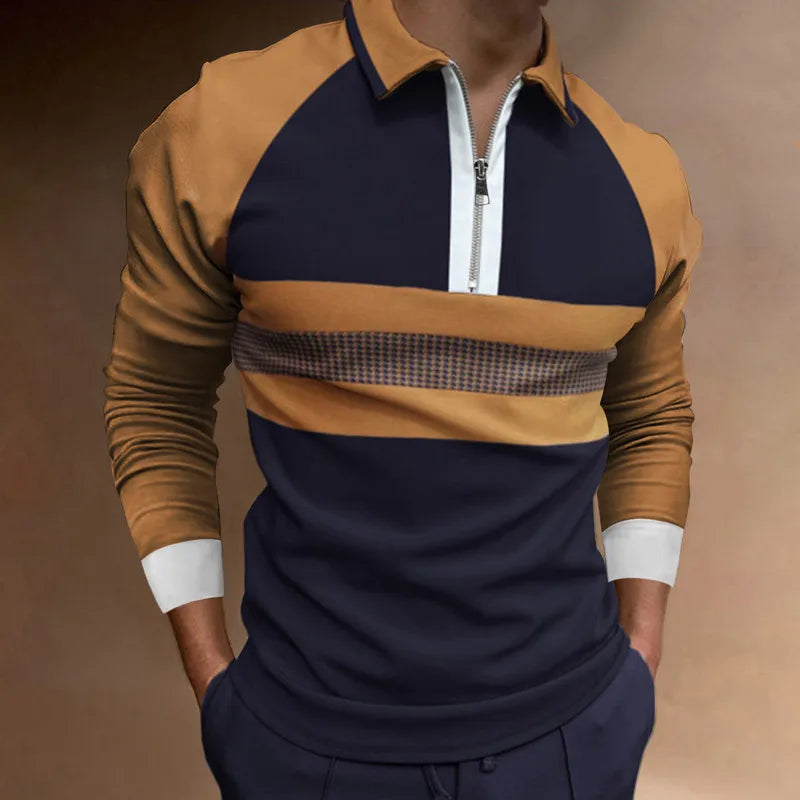 Poloshirt med lynlås til mænd