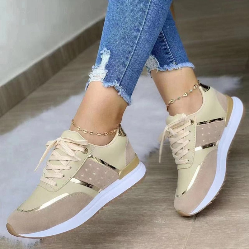 Kvinders Sneakers Komfortabel PU-Læder Letvægt Design 4